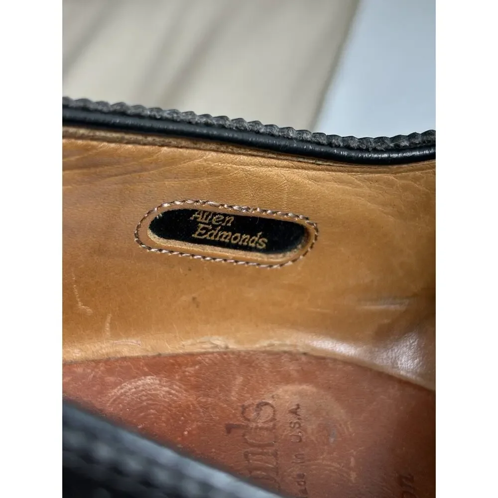 Allen Edmonds Lexington Leather Shoes Men's Size 11 AAA Black Wingtip Oxford